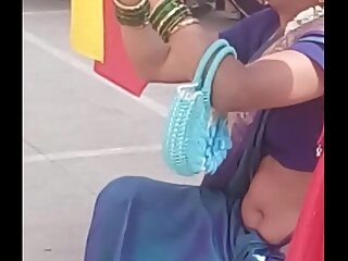 sexy aunty belly button down saree down chamber