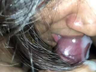 Sexiest Indian Lady Closeup Flannel Sucking with Sperm in Brashness