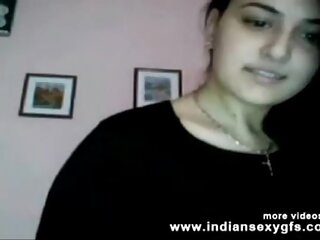 indian Collagegirl squeezing her boobs in excess of accept webcams - indiansexygfs.com